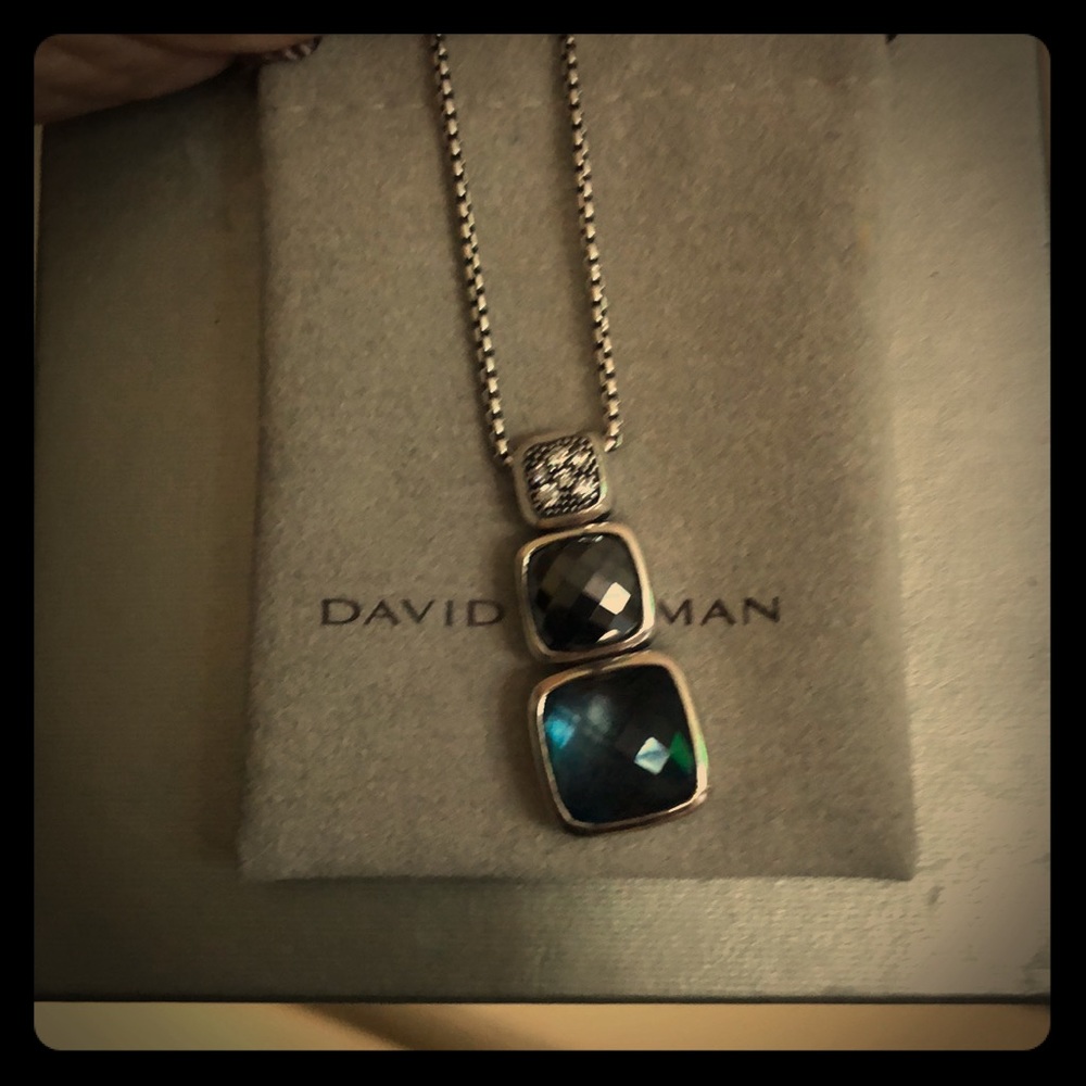 David Yurman Chiclet necklace, Blue Topaz